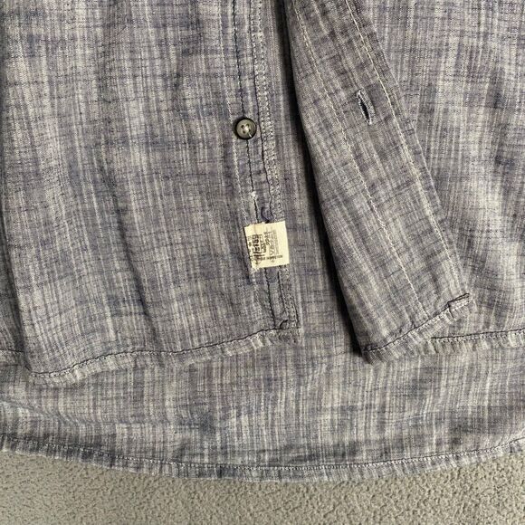 PD & C Short Men's 2X Sleeve Button Down Polo Shirt Dark Gray Denim 100% Cotton - Picture 6 of 12